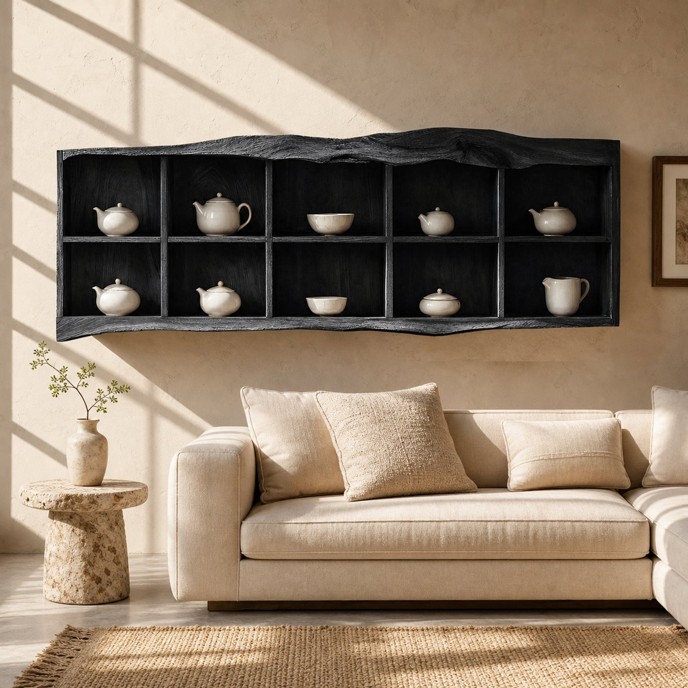 Handcrafted Live Edge Floating Shelf For Living Room Use - product view 4