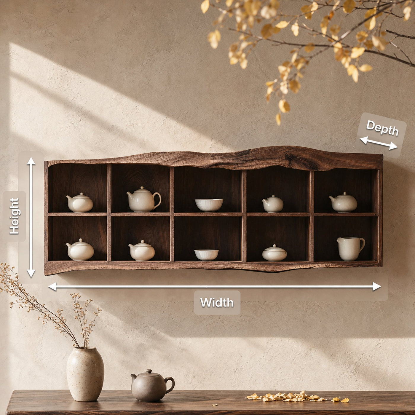 Handcrafted Live Edge Floating Shelf For Living Room Use - product view 8