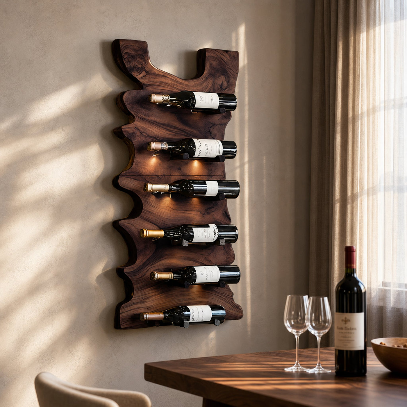 Handcrafted Live Edge Wine Holder For Entryway Design Ideas - product view 7