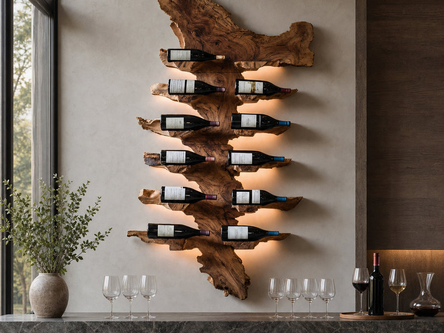 Riverline Fairhill Live Edge Wall-Mounted Wine Rack