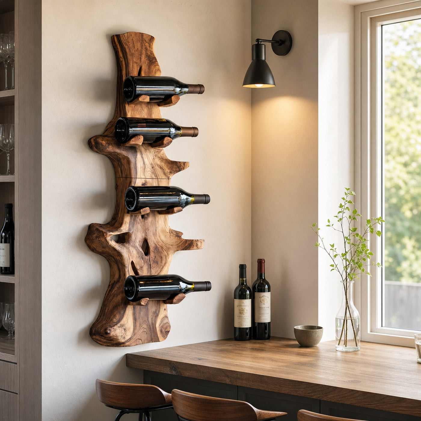 Handcrafted Live Edge Wine Holder For Modern Furniture Decor - product view 6