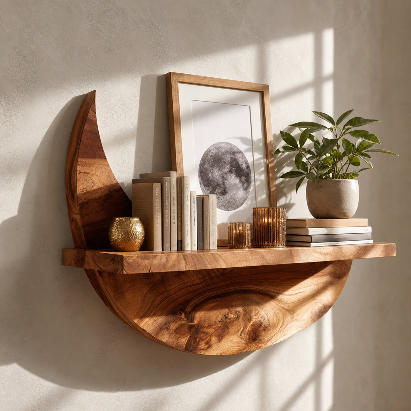 Handcrafted Rustic Wooden Wall Mount Shelf For Entryway Storage