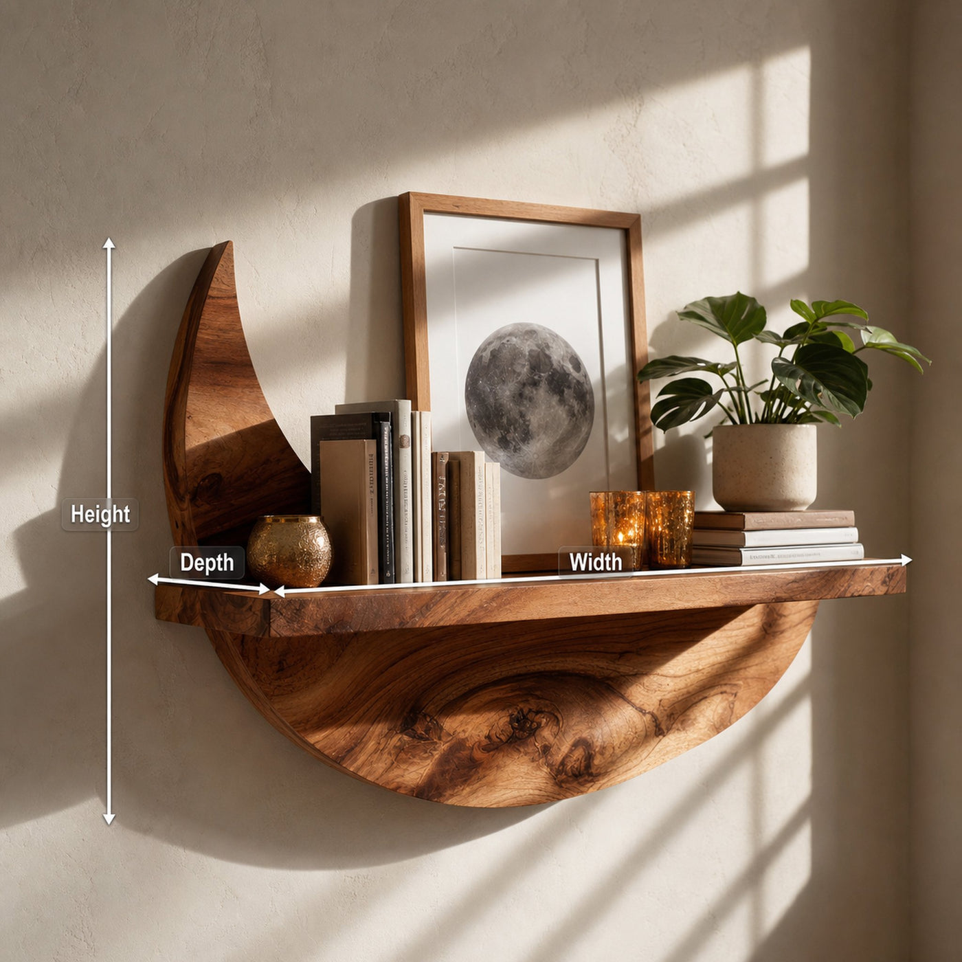 Handcrafted Rustic Wooden Wall Mount Shelf For Entryway Storage - product view 8