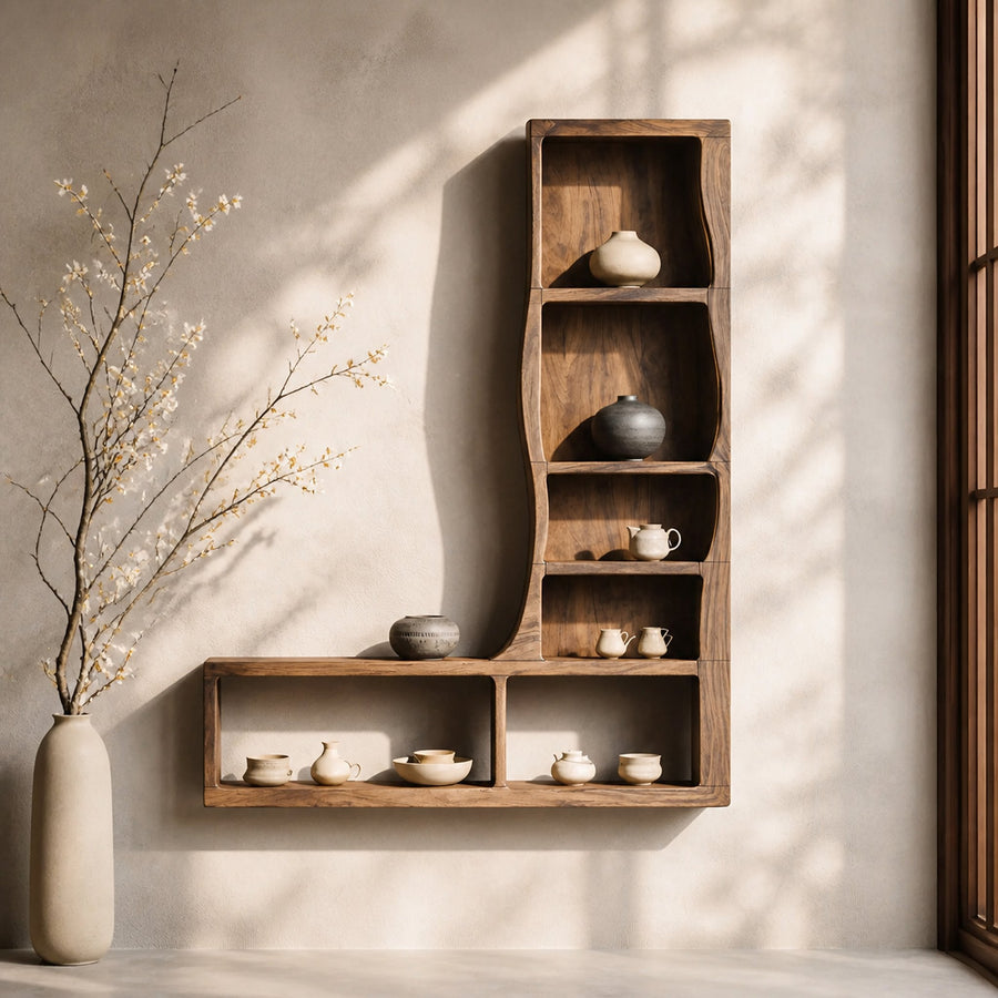 Handcrafted Solid Wood Bookshelf For Decor And Storage
