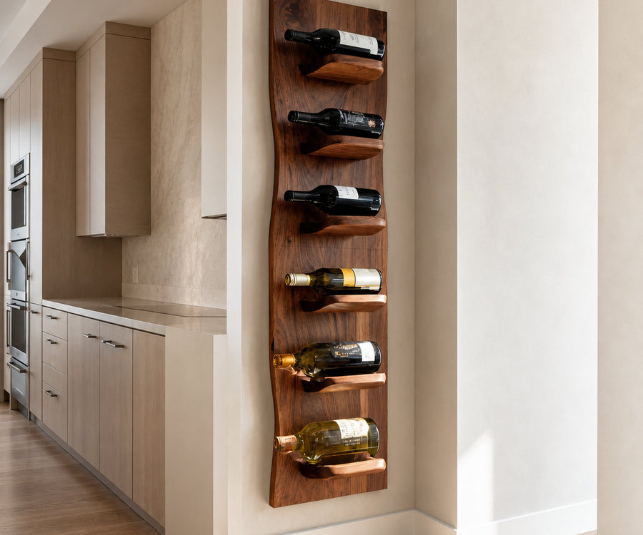 Handcrafted Wall Mounted Wine Rack For Kitchen Decor