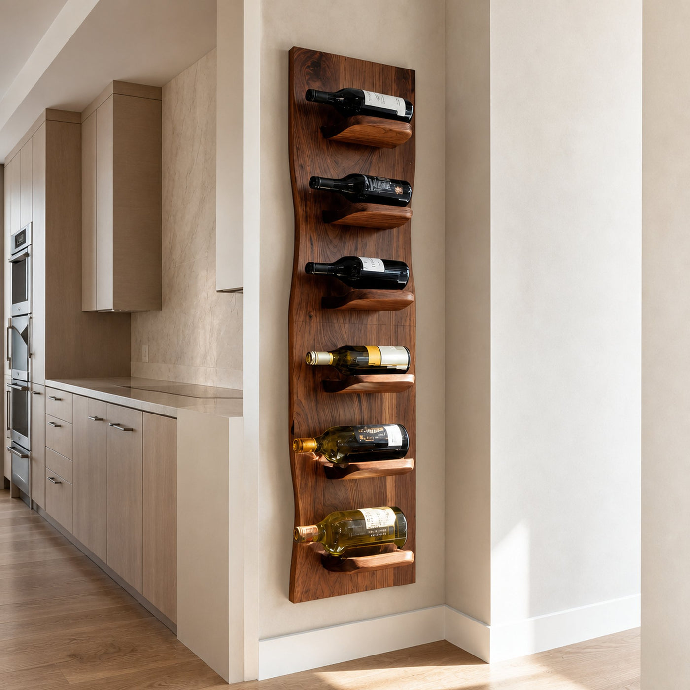 Handcrafted Wall Mounted Wine Rack For Kitchen Decor