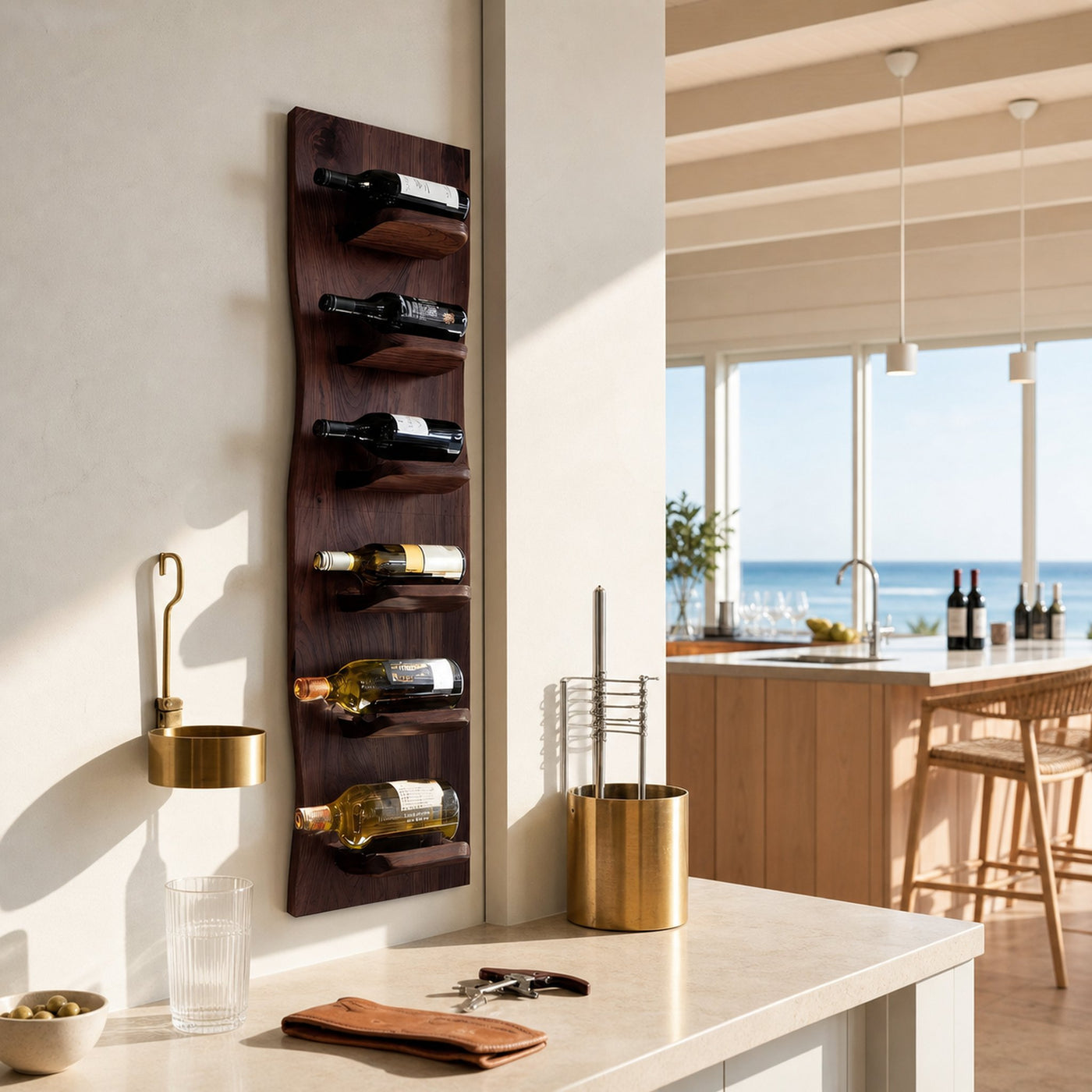 Handcrafted Wall Mounted Wine Rack For Kitchen Decor - product view 6