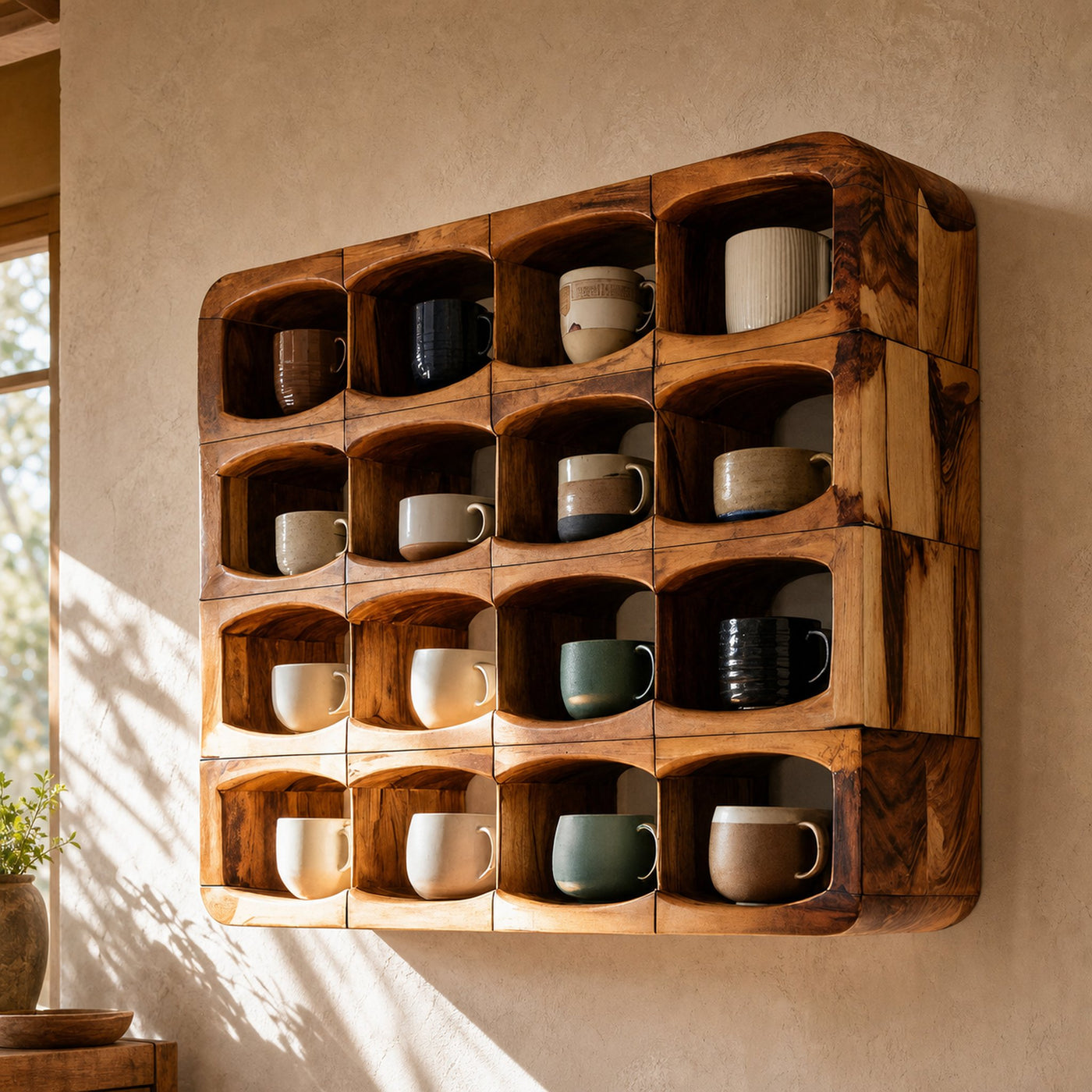Handcrafted Wall-Mounted Kitchen Rack For Pantry Styling