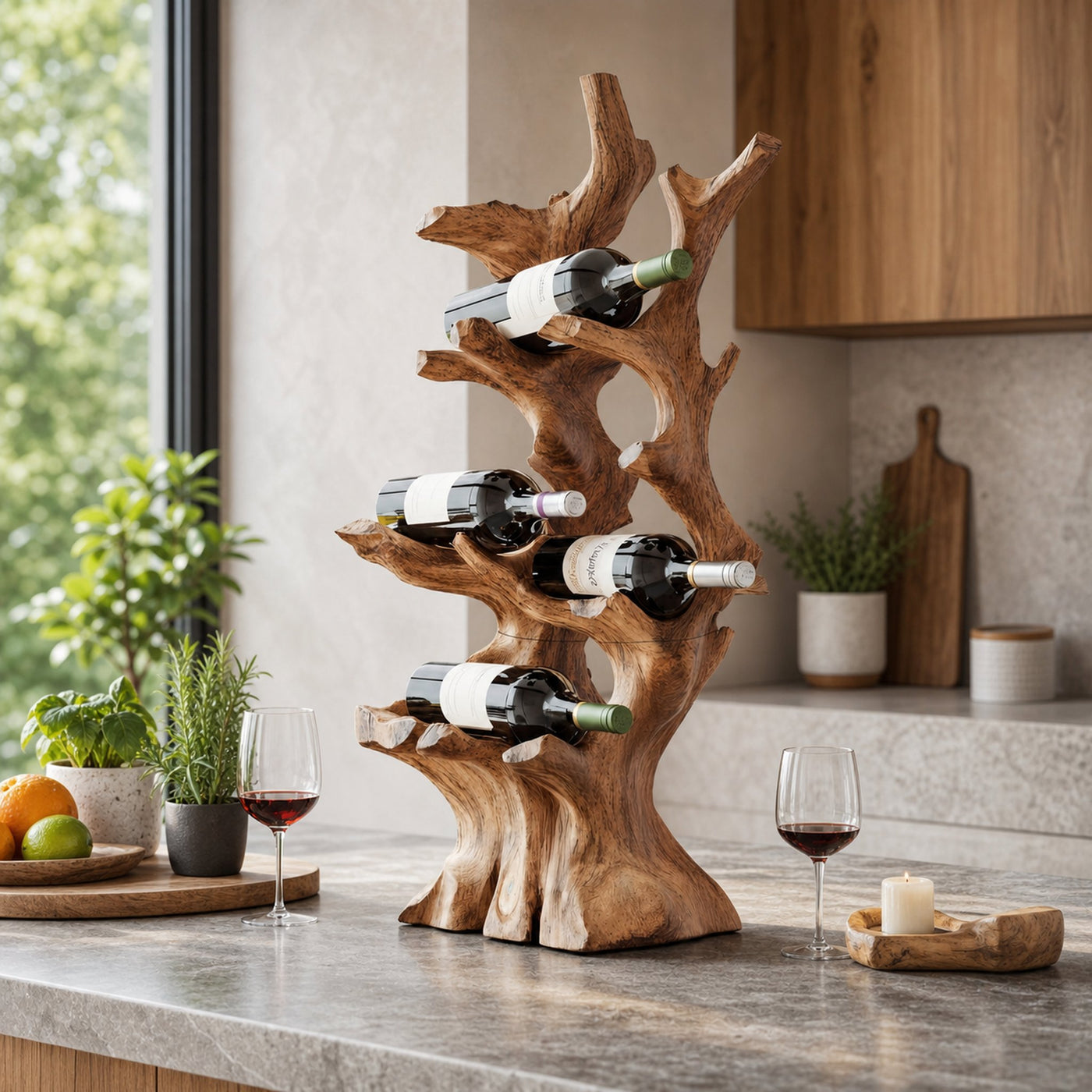 Handcrafted Wine Rack For Living Room Wall Organizer