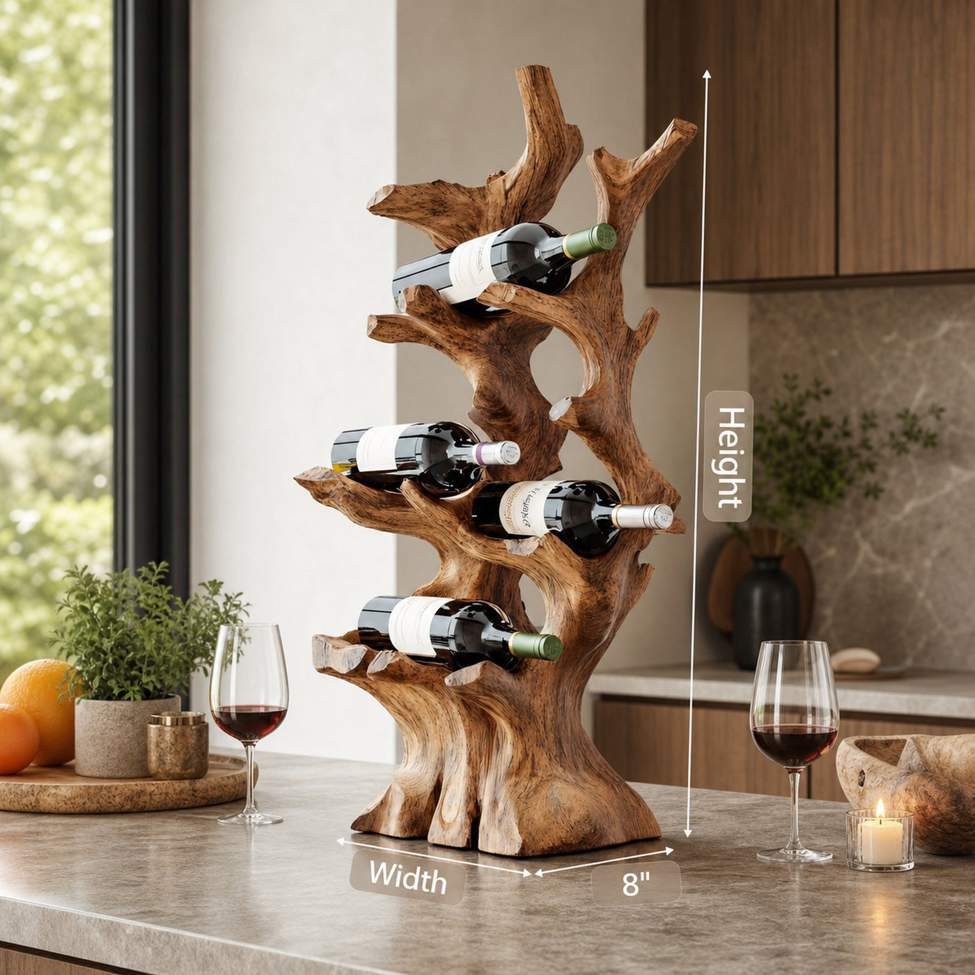 Handcrafted Wine Rack For Living Room Wall Organizer - product view 6