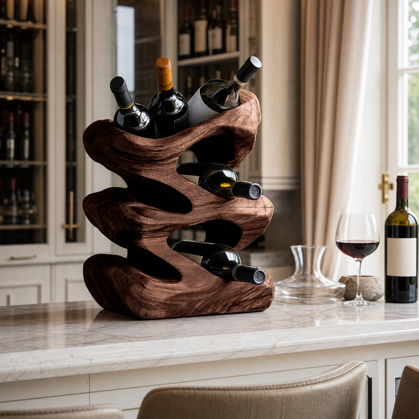 Handcrafted Wine Stand For Kitchen Natural Storage - product view 7