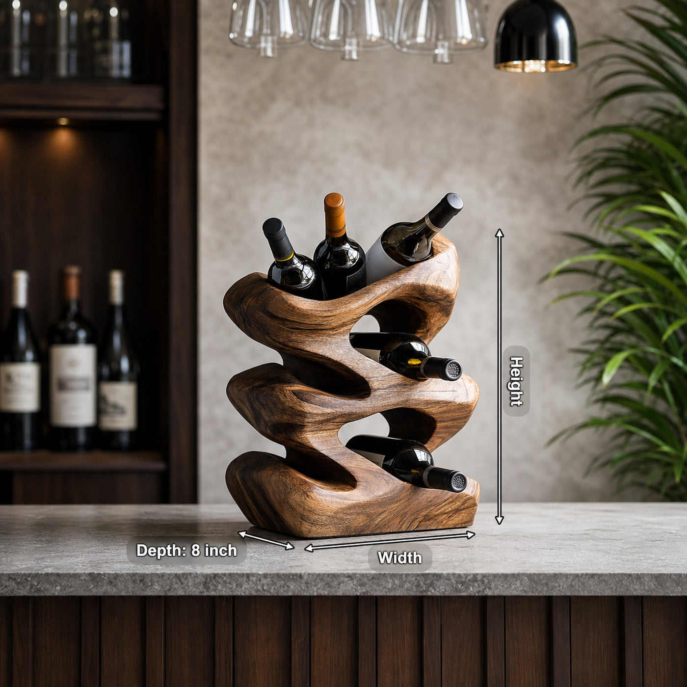 Handcrafted Wine Stand For Kitchen Natural Storage - product view 8