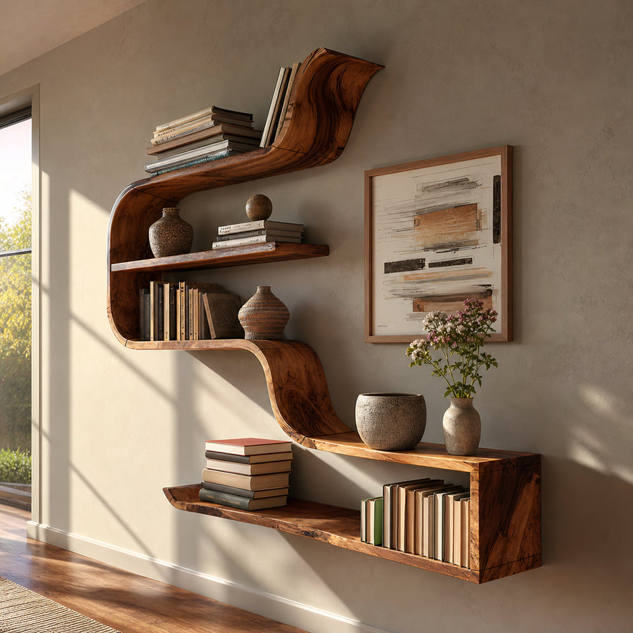 Handcrafted Wooden Entryway Organizer Shelf For Hallway Storage