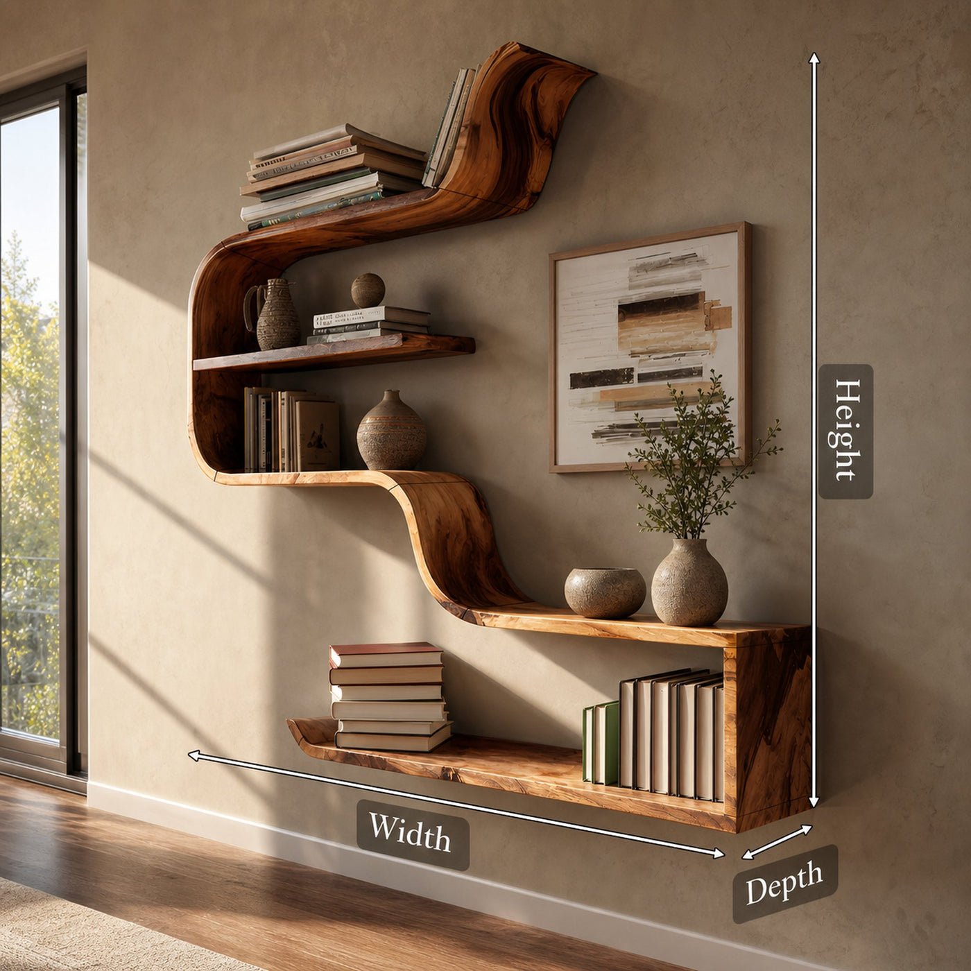 Handcrafted Wooden Entryway Organizer Shelf For Hallway Storage - product view 8