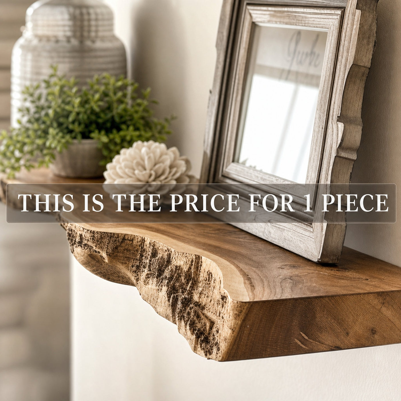 Handmade Rustic Wooden Floating Shelf - product view 6