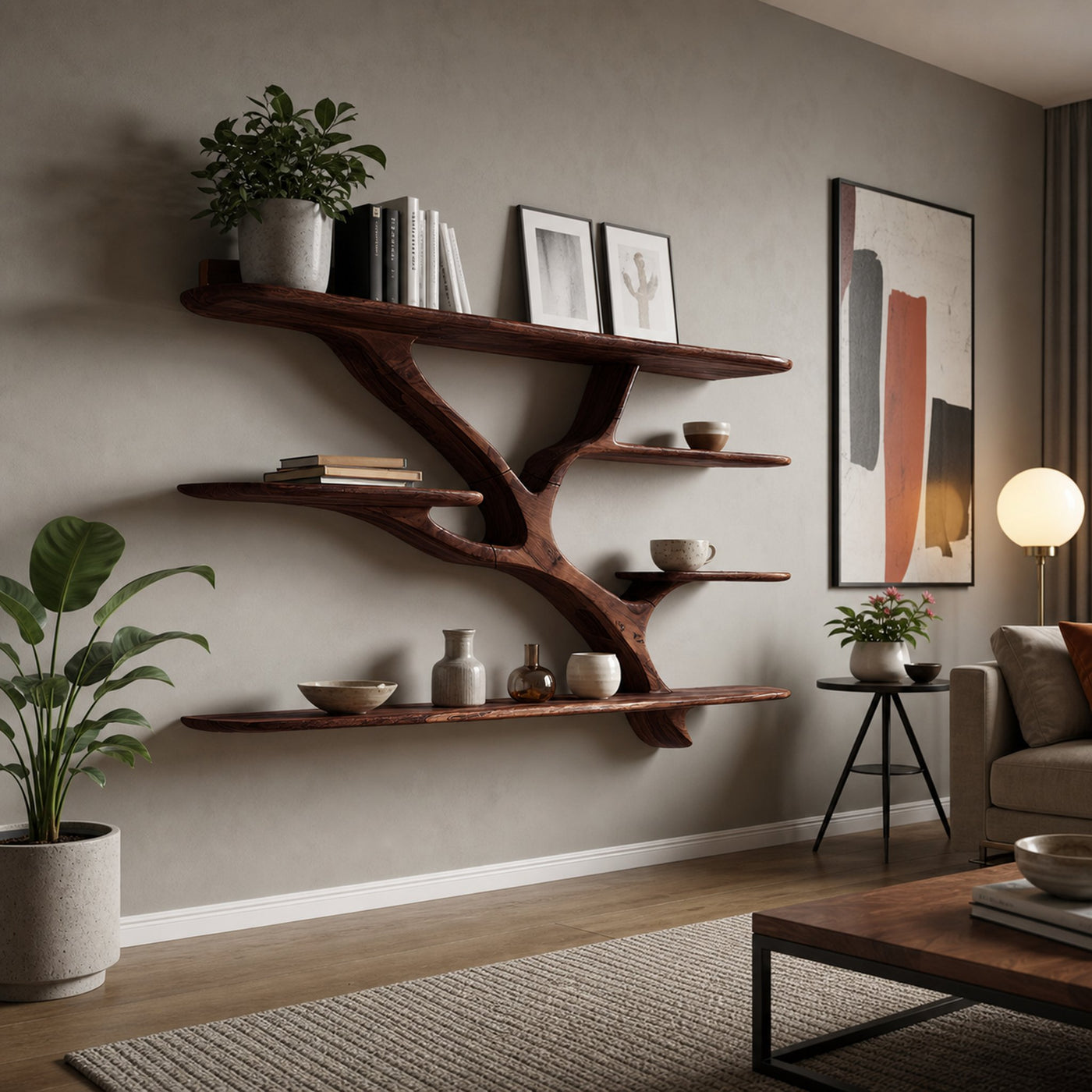 Industrial Floating Wooden Shelving Unit For Bedroom Organizer - product view 7