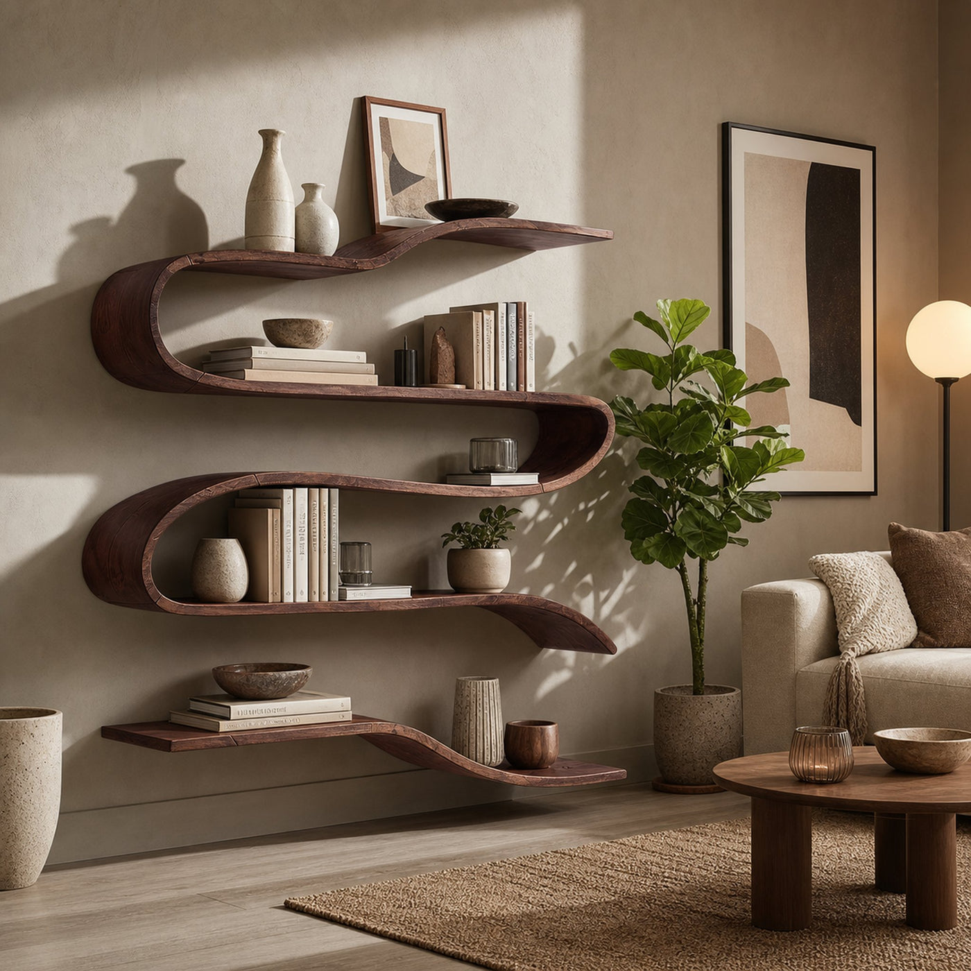 Industrial Natural Wood Kitchen Floating Shelf For Pantry Storage - product view 7