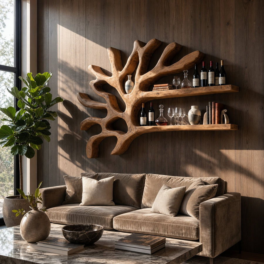Industrial Wall Wine Rack For Entryway Beverage Arrangement Unit