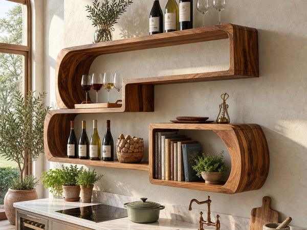 Industrial Wall Wine Rack For Living Lounge Beverage Placement