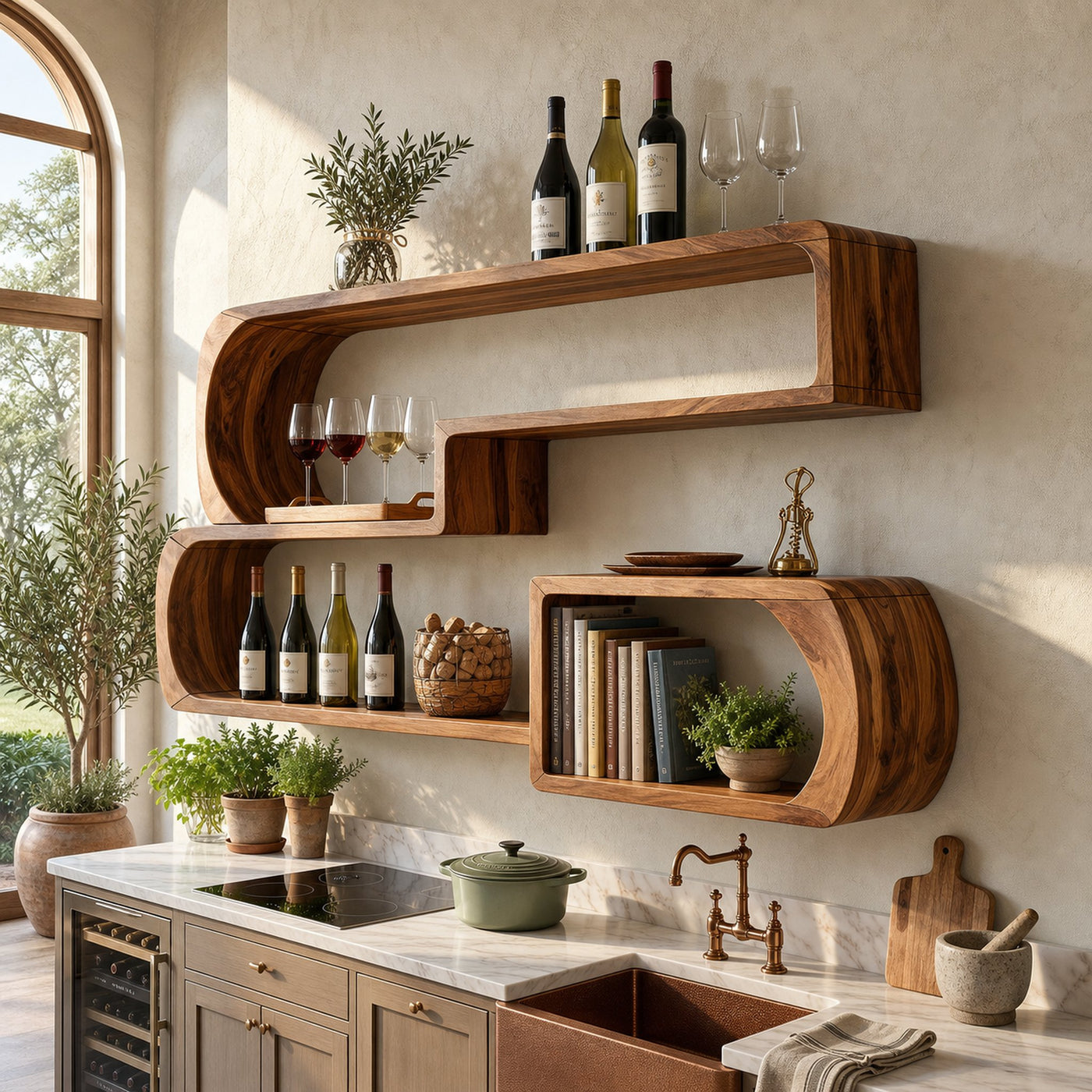 Industrial Wall Wine Rack For Living Lounge Beverage Placement