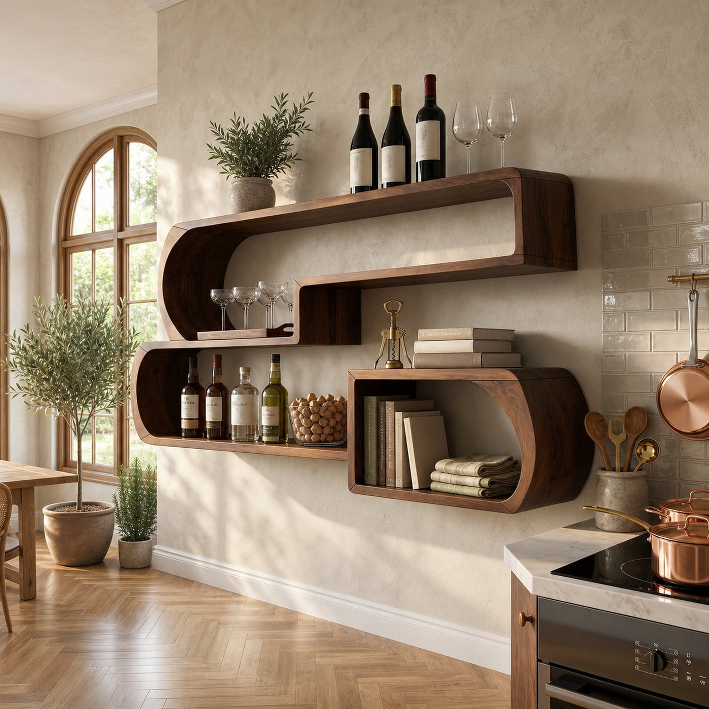 Industrial Wall Wine Rack For Living Lounge Beverage Placement - product view 7