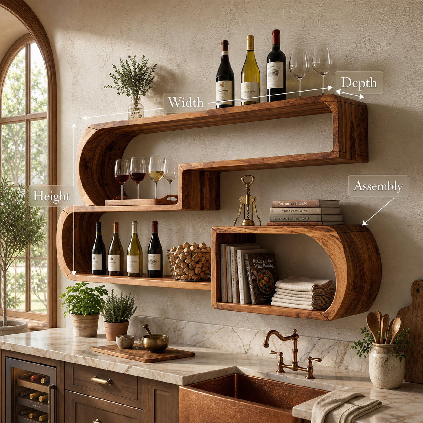 Industrial Wall Wine Rack For Living Lounge Beverage Placement - product view 8