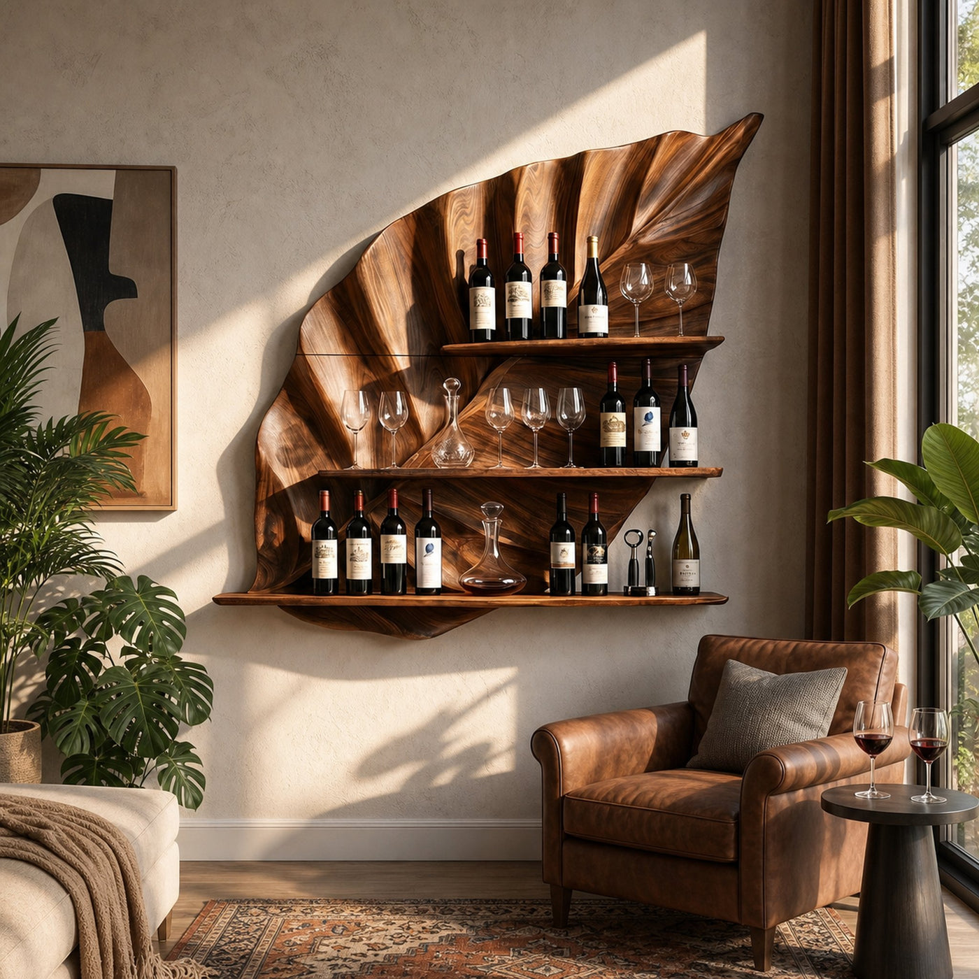Industrial Wall Wine Stand For Loft Bar Storage Section
