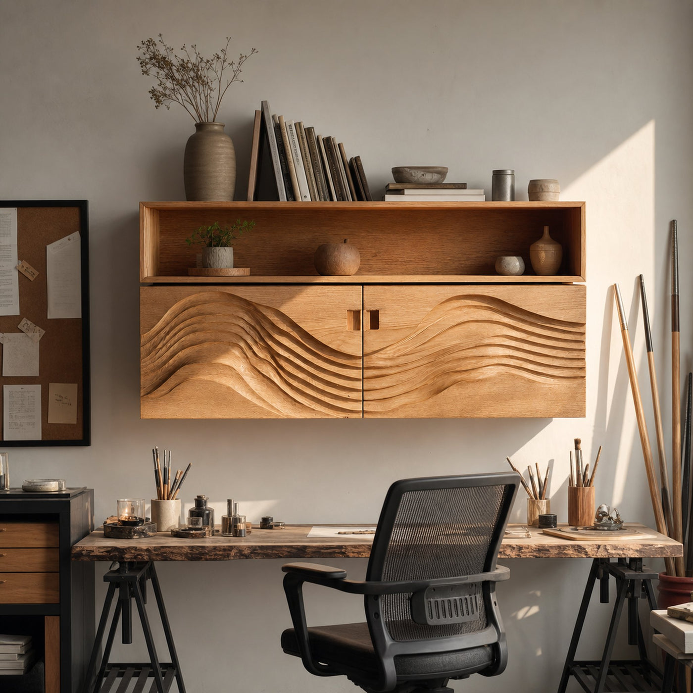 Industrial Wooden Wall Mounted Bookshelf For Home Office Storage - product view 6