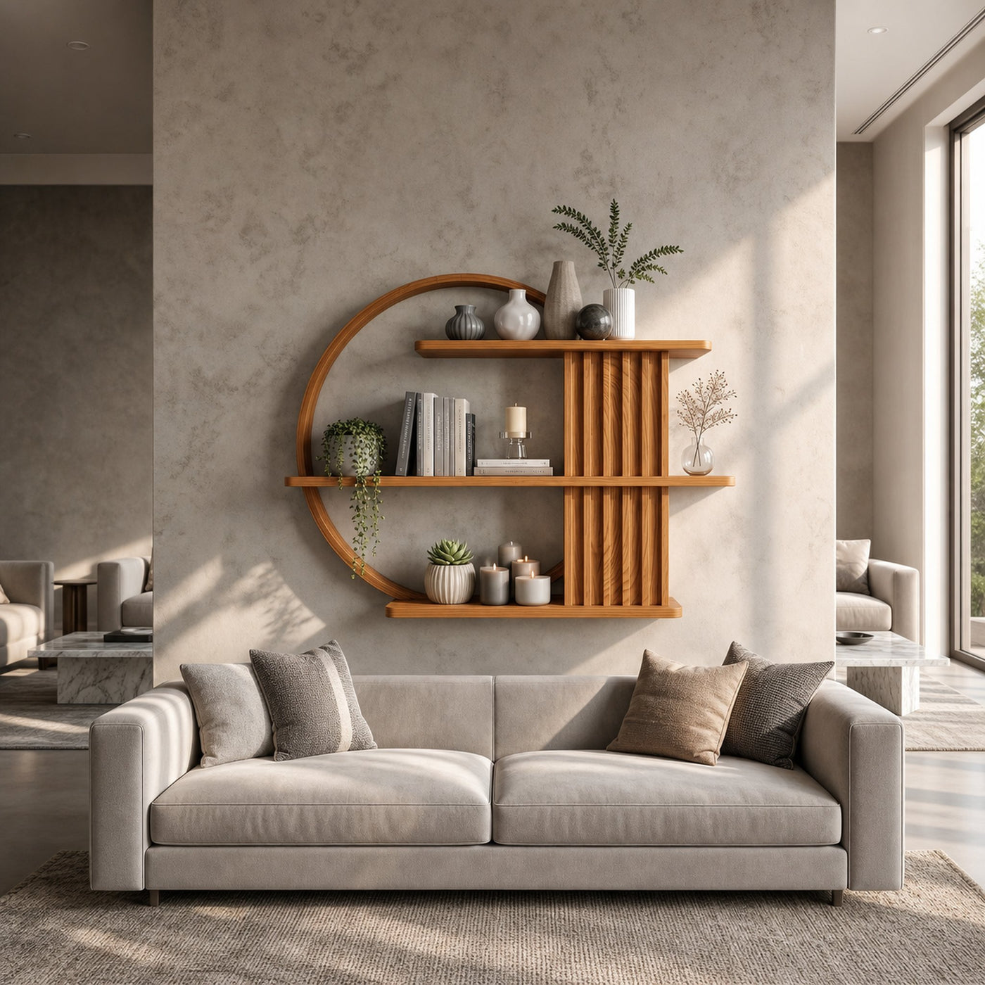 Japandi Minimal Display Shelf Living Room And Reading Room - product view 6