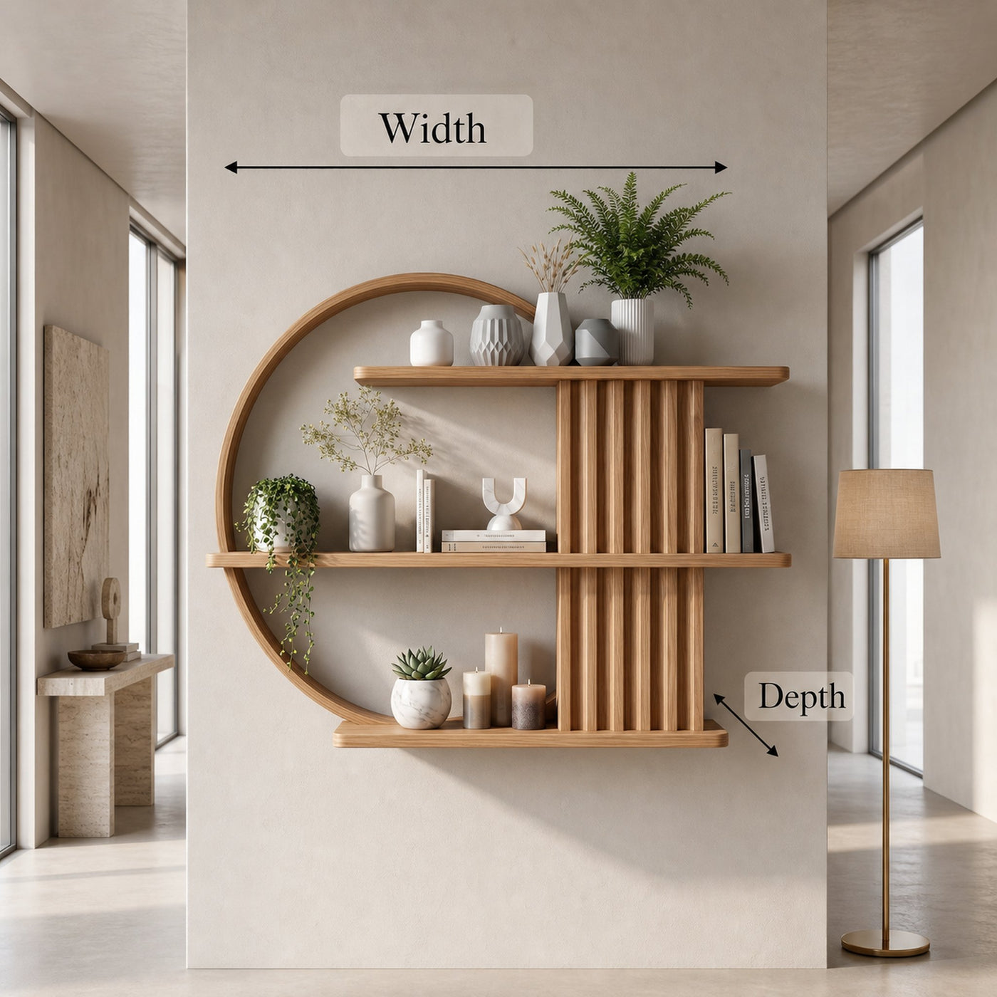 Japandi Minimal Display Shelf Living Room And Reading Room - product view 8