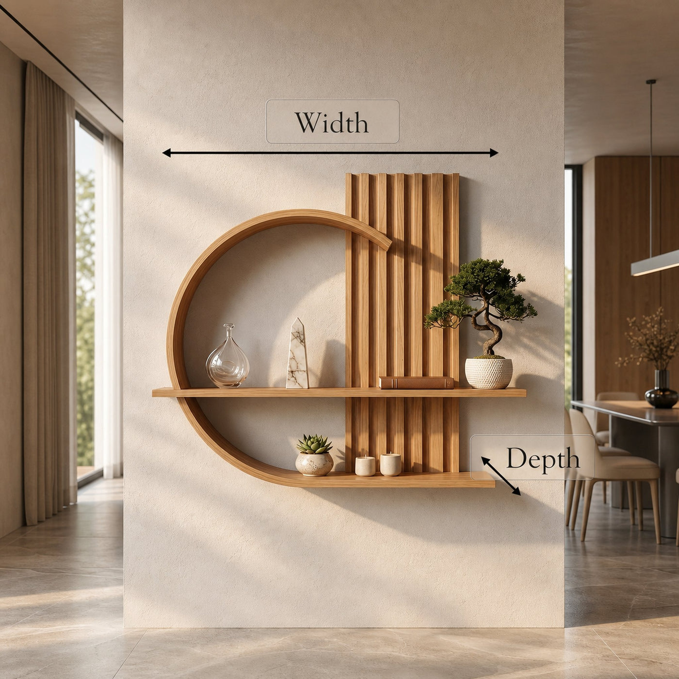 Japandi Organic Modern Wall Shelf Living Room And Bedroom - product view 6