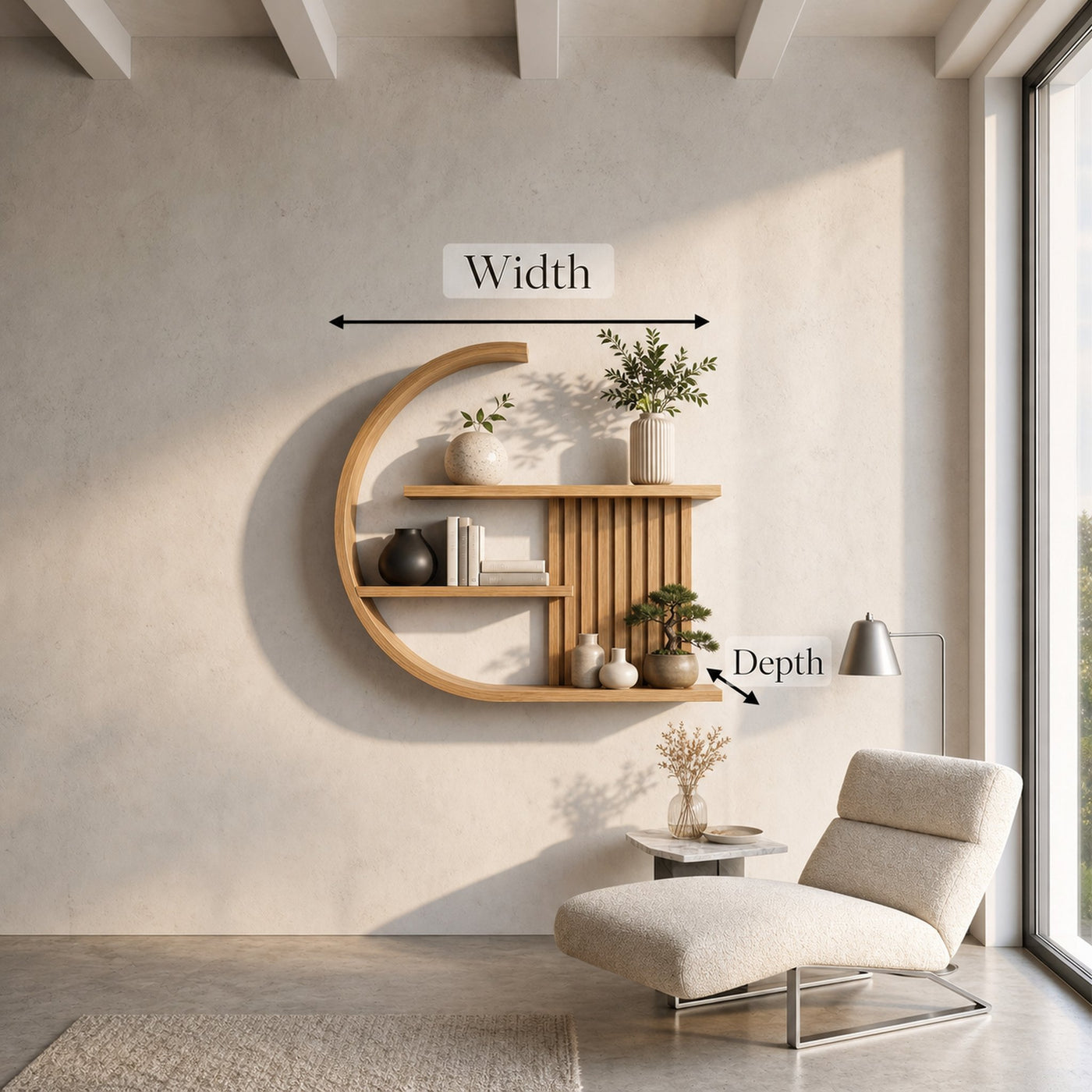 Japandi Wall Decor Shelf Living Room And Lounge - product view 6