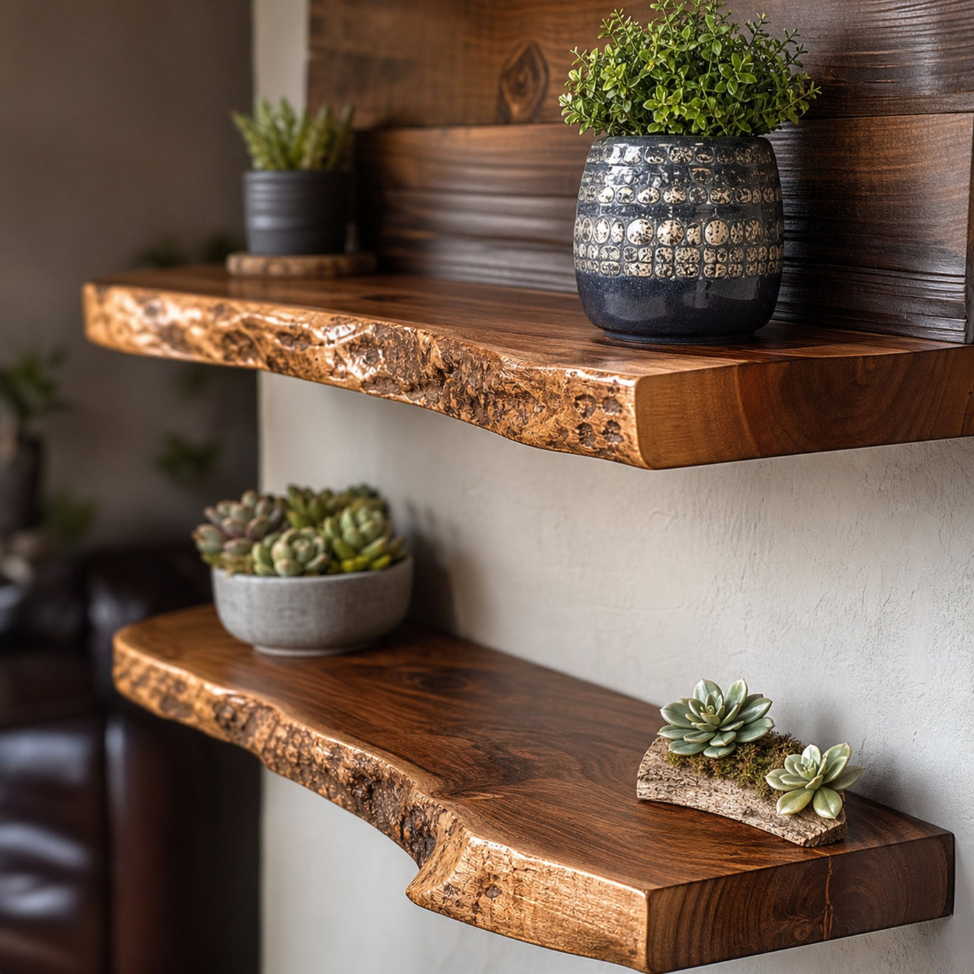 Live Edge Floating Shelf Unique Wall Decor