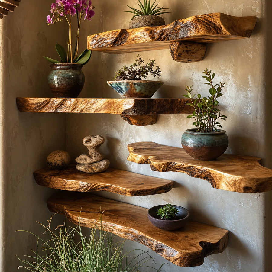 Live Edge Floating Shelf Wall Mount