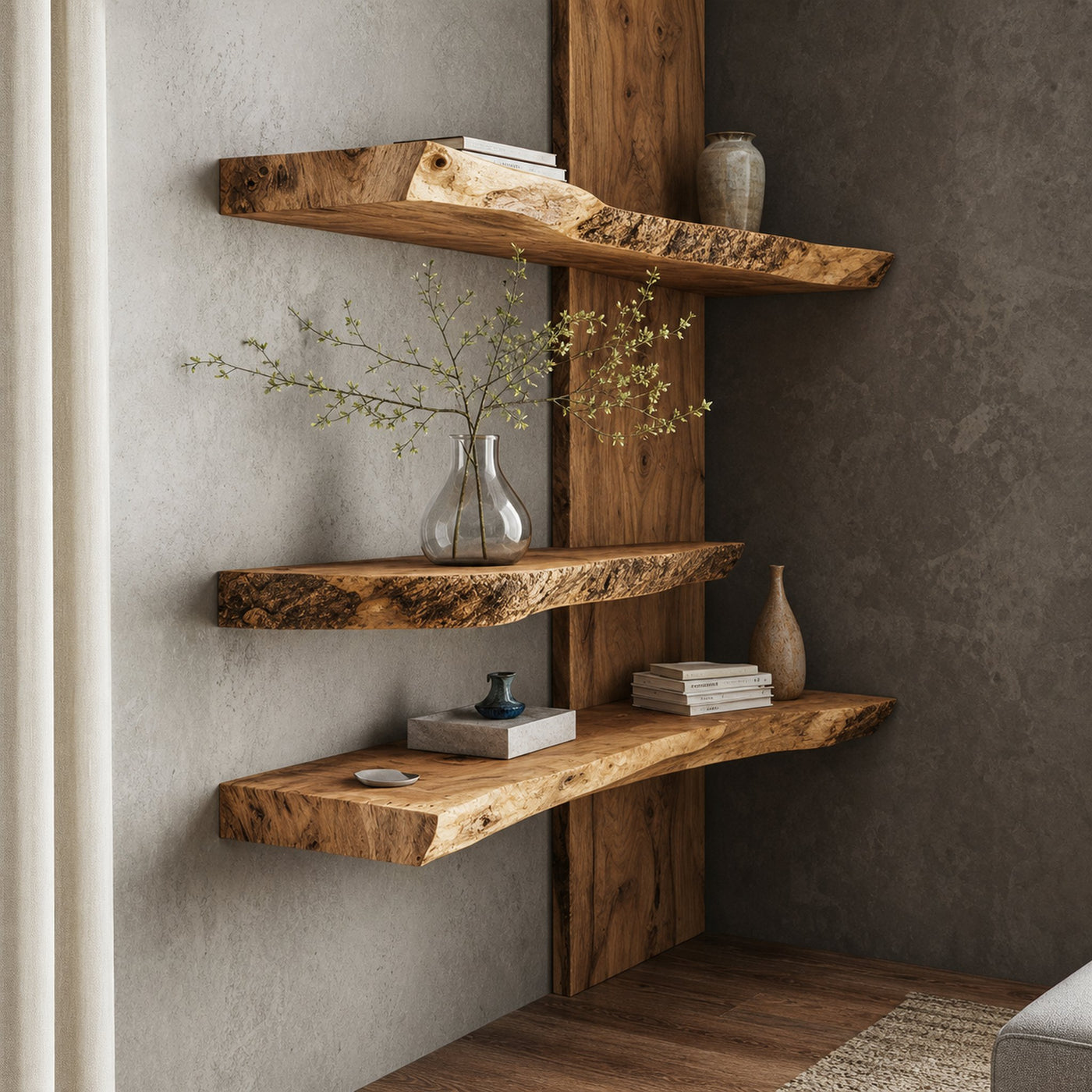 Live Edge Floating Shelf Wood Shelves