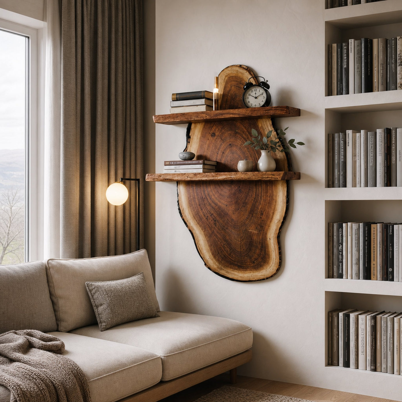 Live Edge Wall Shelf For Bedroom And Workspace Decor - product view 6