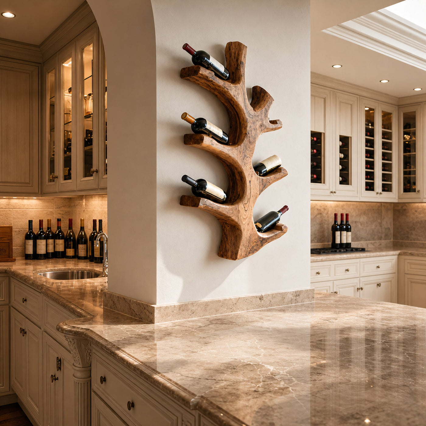 Luxury Wine Rack Wall Sculpture For Kitchen And Living Room