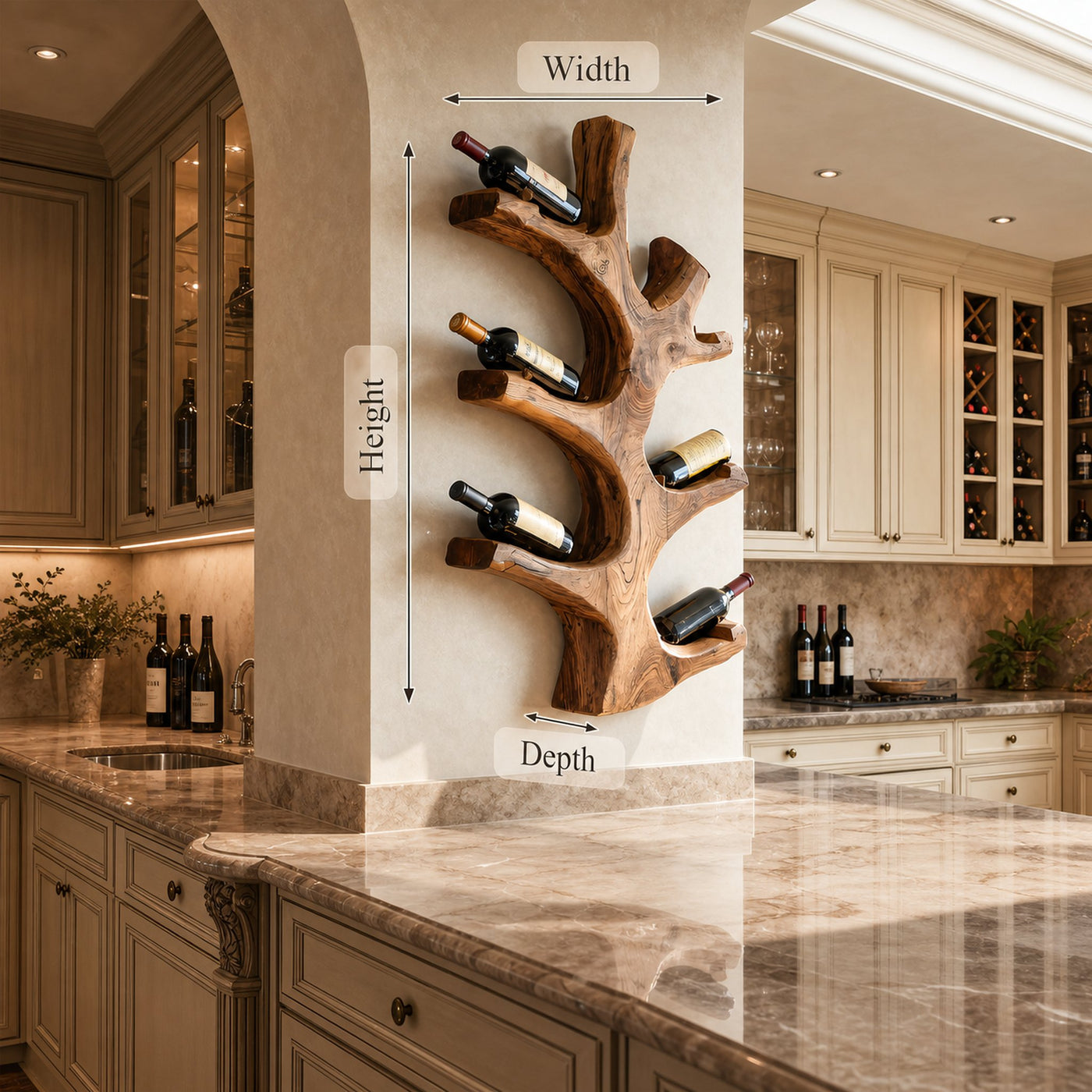 Luxury Wine Rack Wall Sculpture For Kitchen And Living Room - product view 8