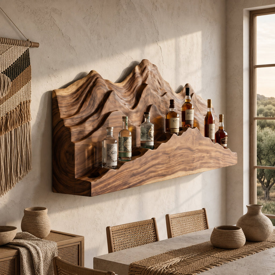 Mid Century Artistic Wine Display Rack For Home Bar
