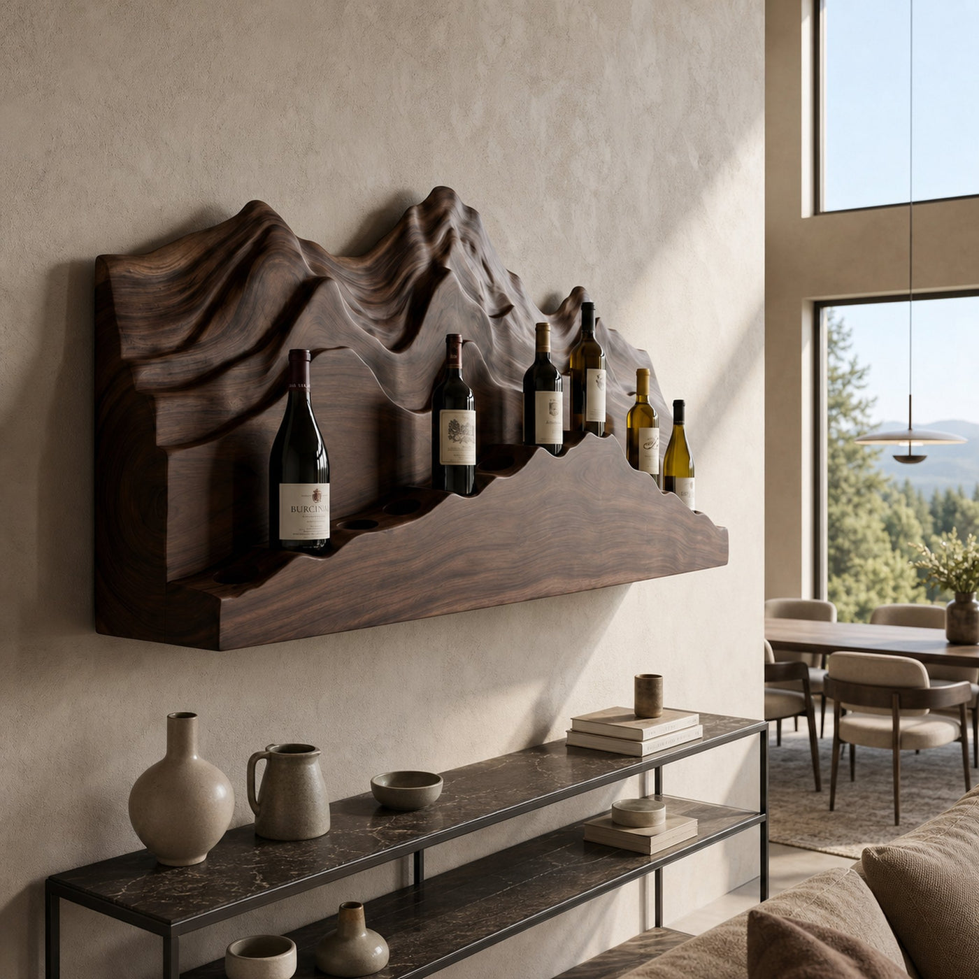 Mid Century Artistic Wine Display Rack For Home Bar - product view 7