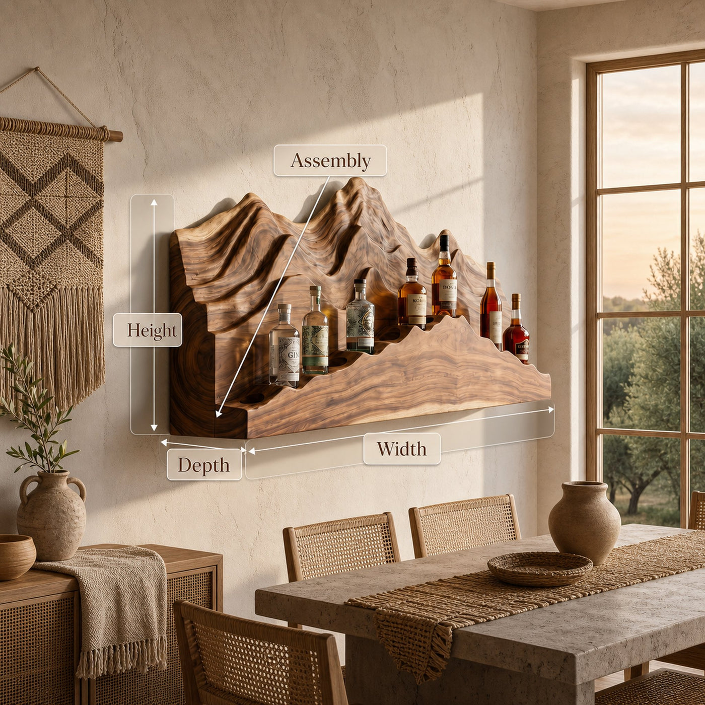 Mid Century Artistic Wine Display Rack For Home Bar - product view 8