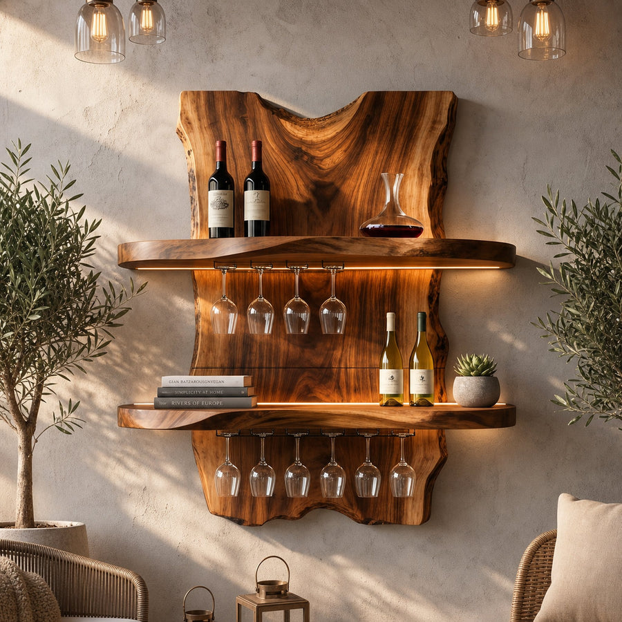 Mid Century Decorative Wine Holder For Home Bar Interior