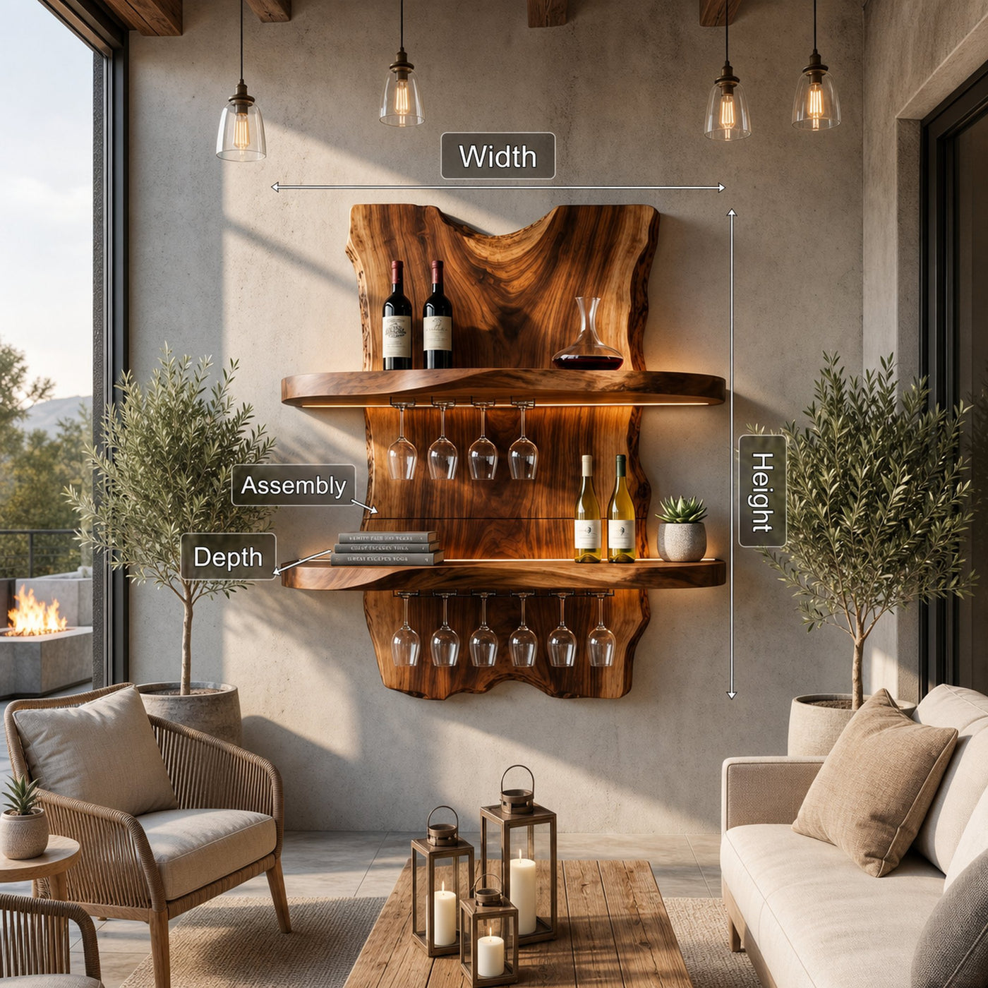 Mid Century Decorative Wine Holder For Home Bar Interior - product view 8