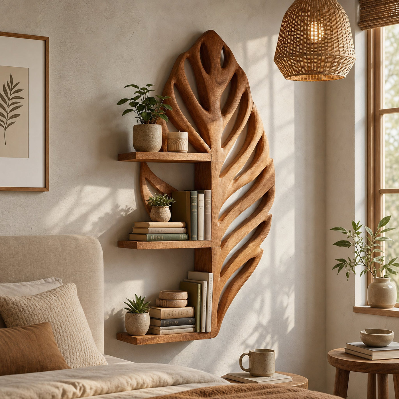 Mid Century Display Shelf For Living Room Accent