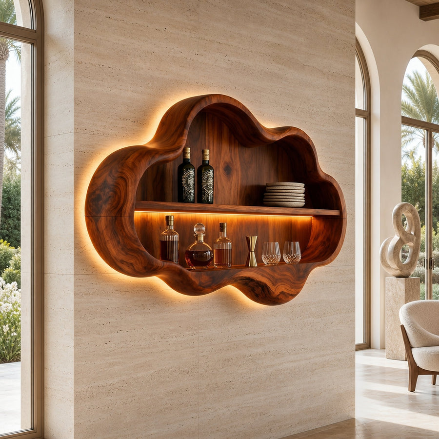 Mid Century Display Wine Rack For Home Bar