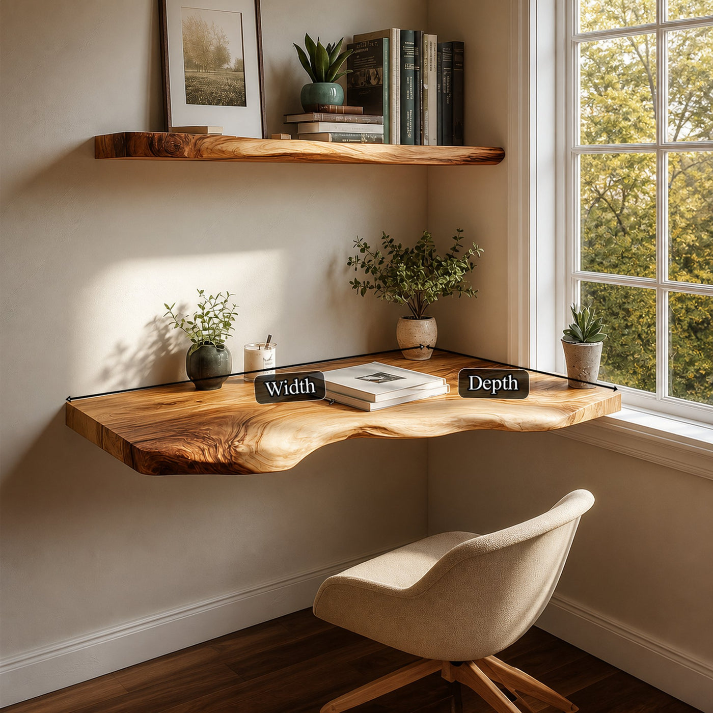 Mid Century Floating Study Shelf Living Room - product view 6