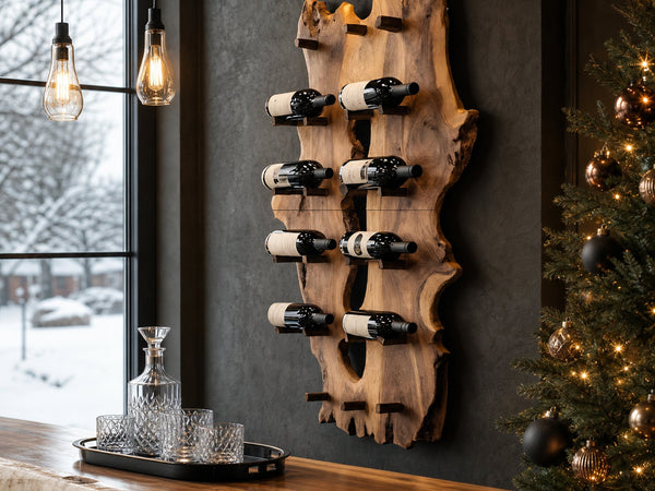 Riverline Tidewater Live Edge Wall-Mounted Wine Rack