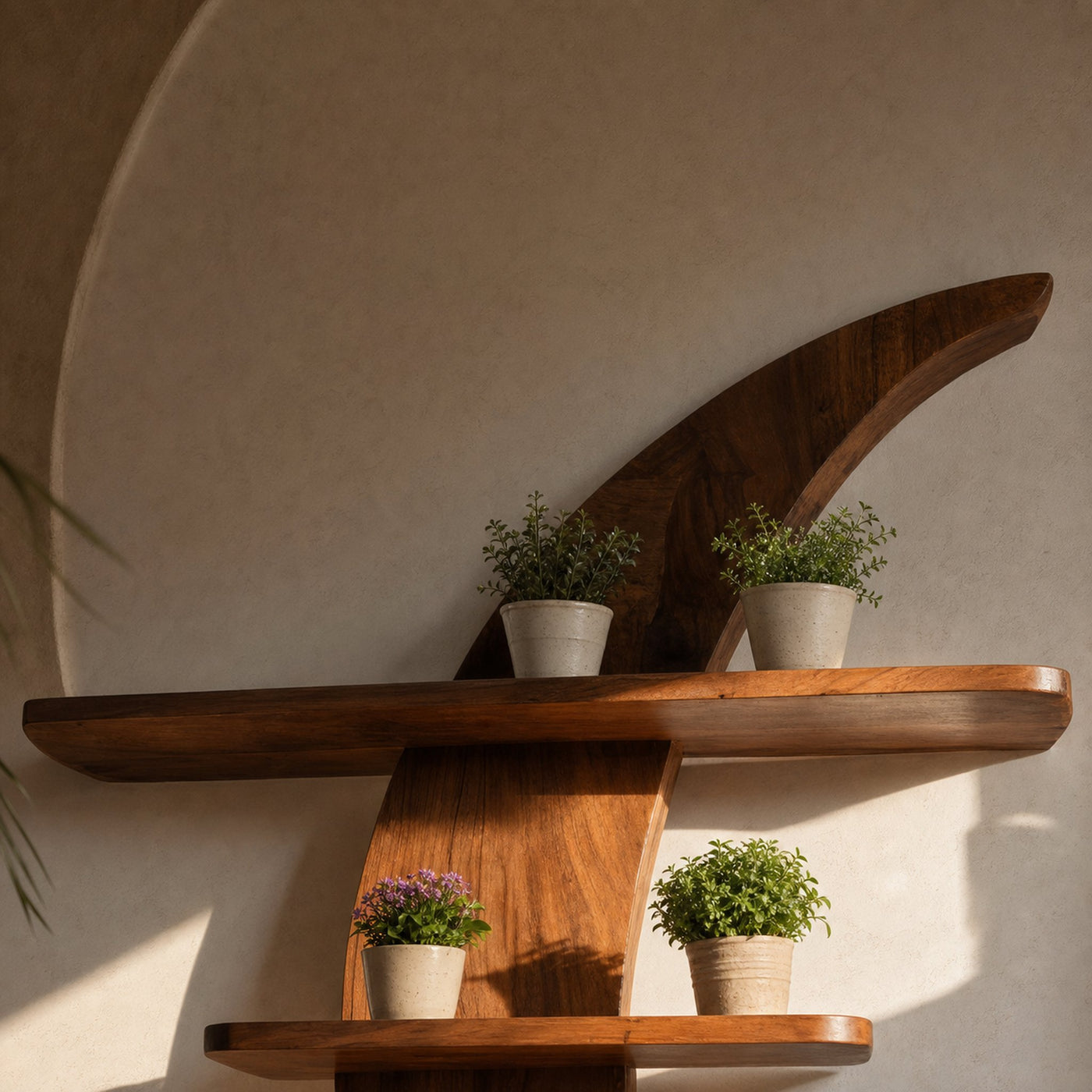 Mid Century Moon Wall Shelf For Cozy Corner Decor - product view 3