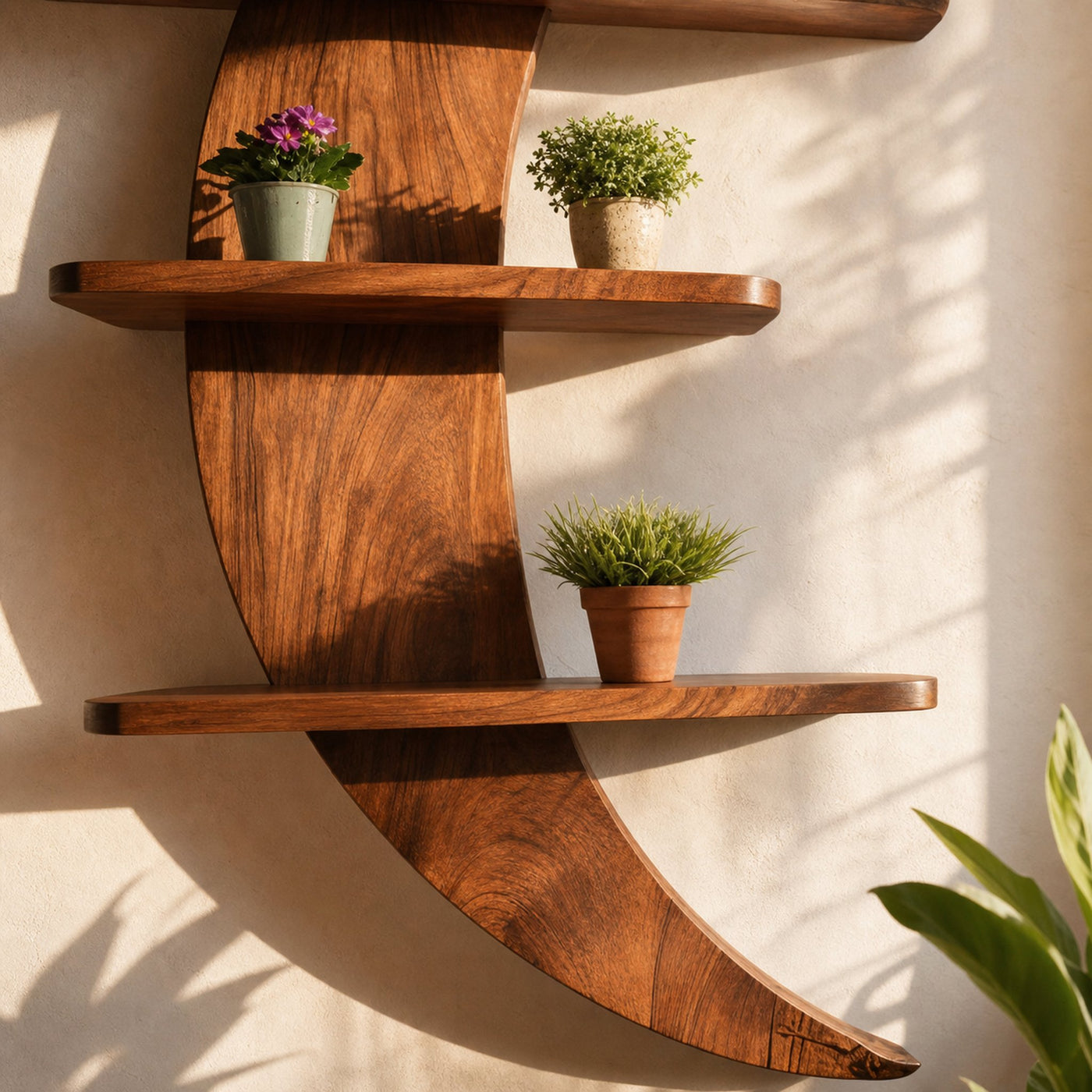 Mid Century Moon Wall Shelf For Cozy Corner Decor - product view 4