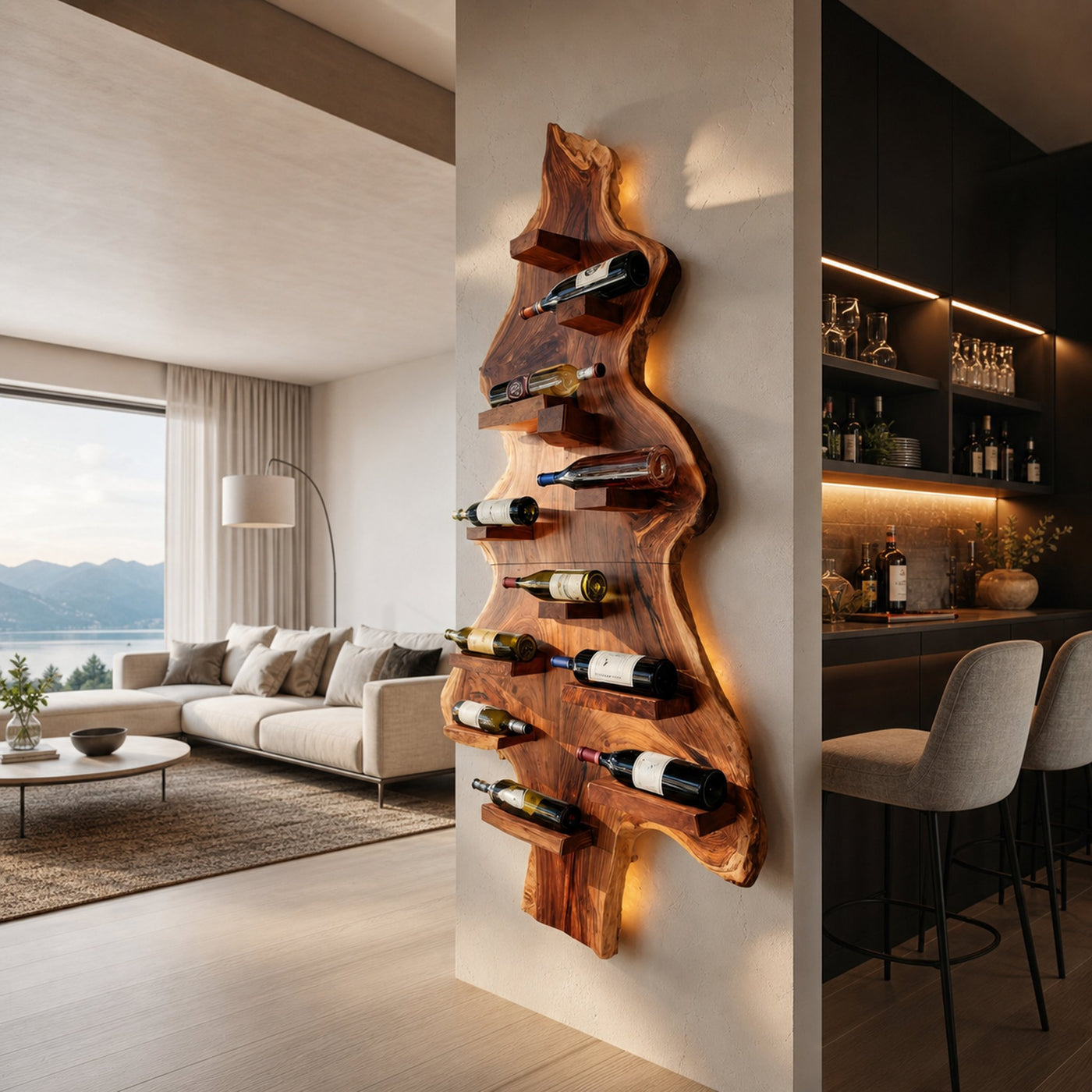 Mid Century Solid Wood Wine Rack For Entryway Furniture Style - product view 6